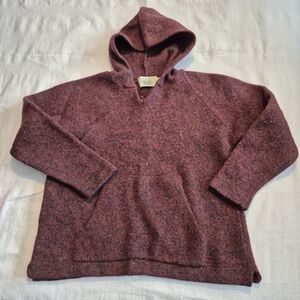 Blarney Woolen Mills girls size Large hooded sweater purple multi color fleck